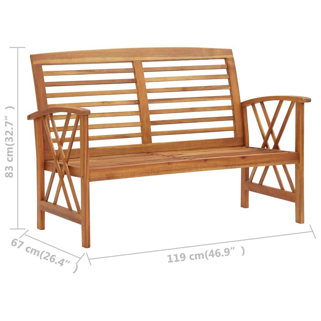 Helloshop26 - Salon de jardin meuble d'extérieur ensemble de mobilier 3 pièces bois d'acacia solide - Imagen 8
