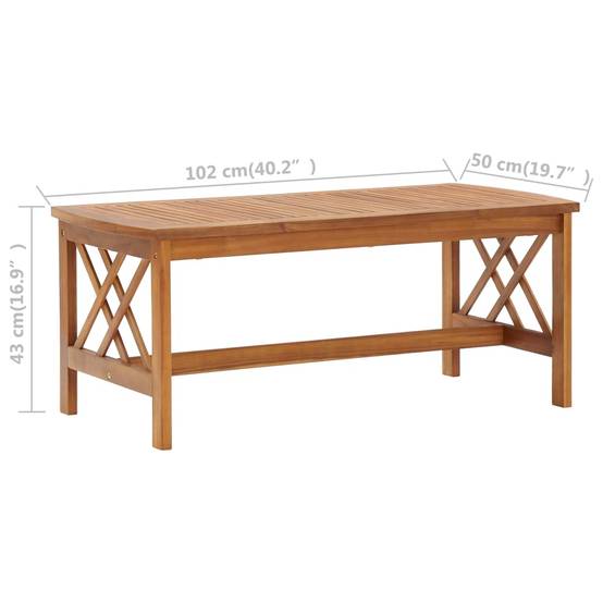Helloshop26 - Salon de jardin meuble d'extérieur ensemble de mobilier 3 pièces bois d'acacia solide - Imagen 7