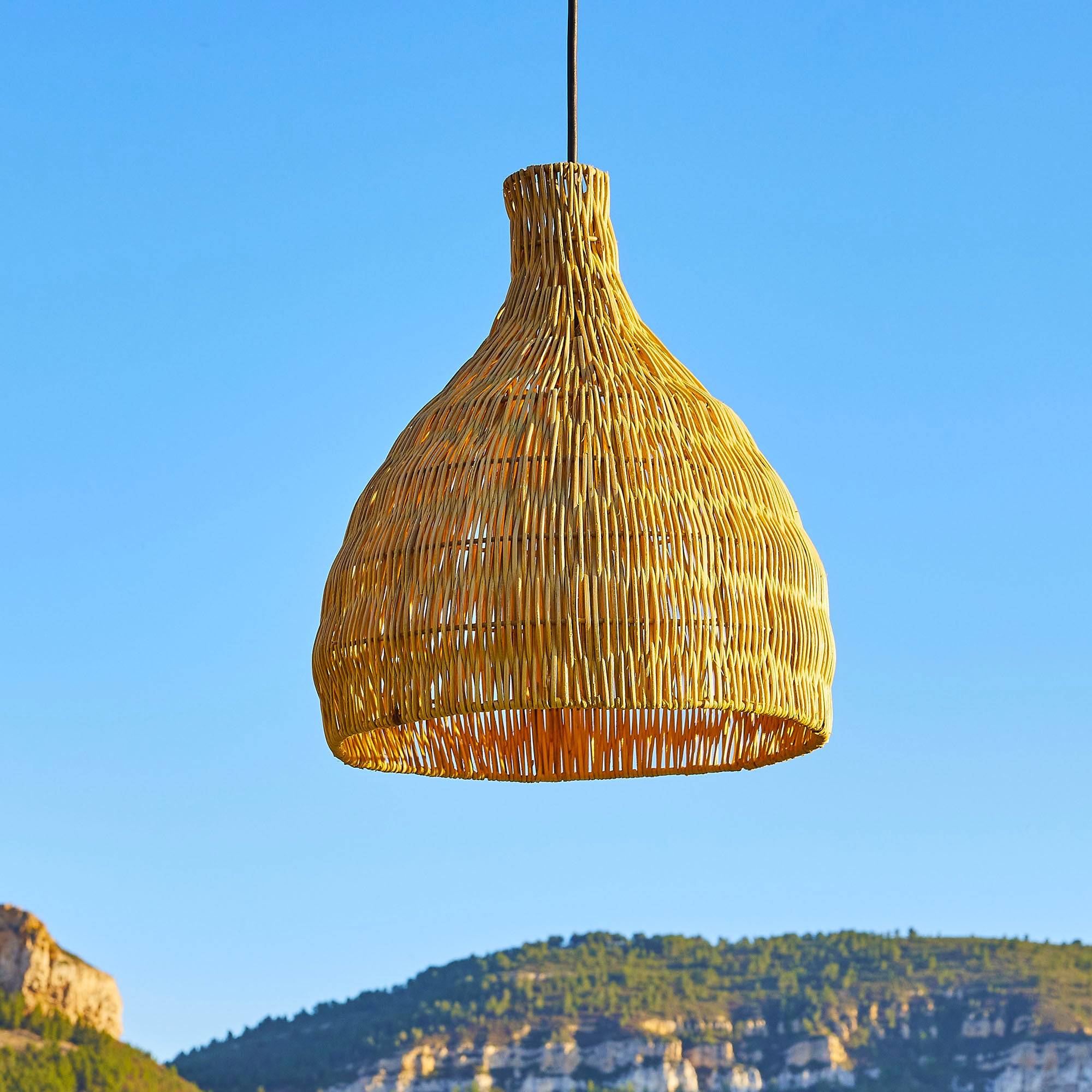 Lumisky - Suspension Extérieure Rotin Beige H38cm Câble 5m - Imagen 2