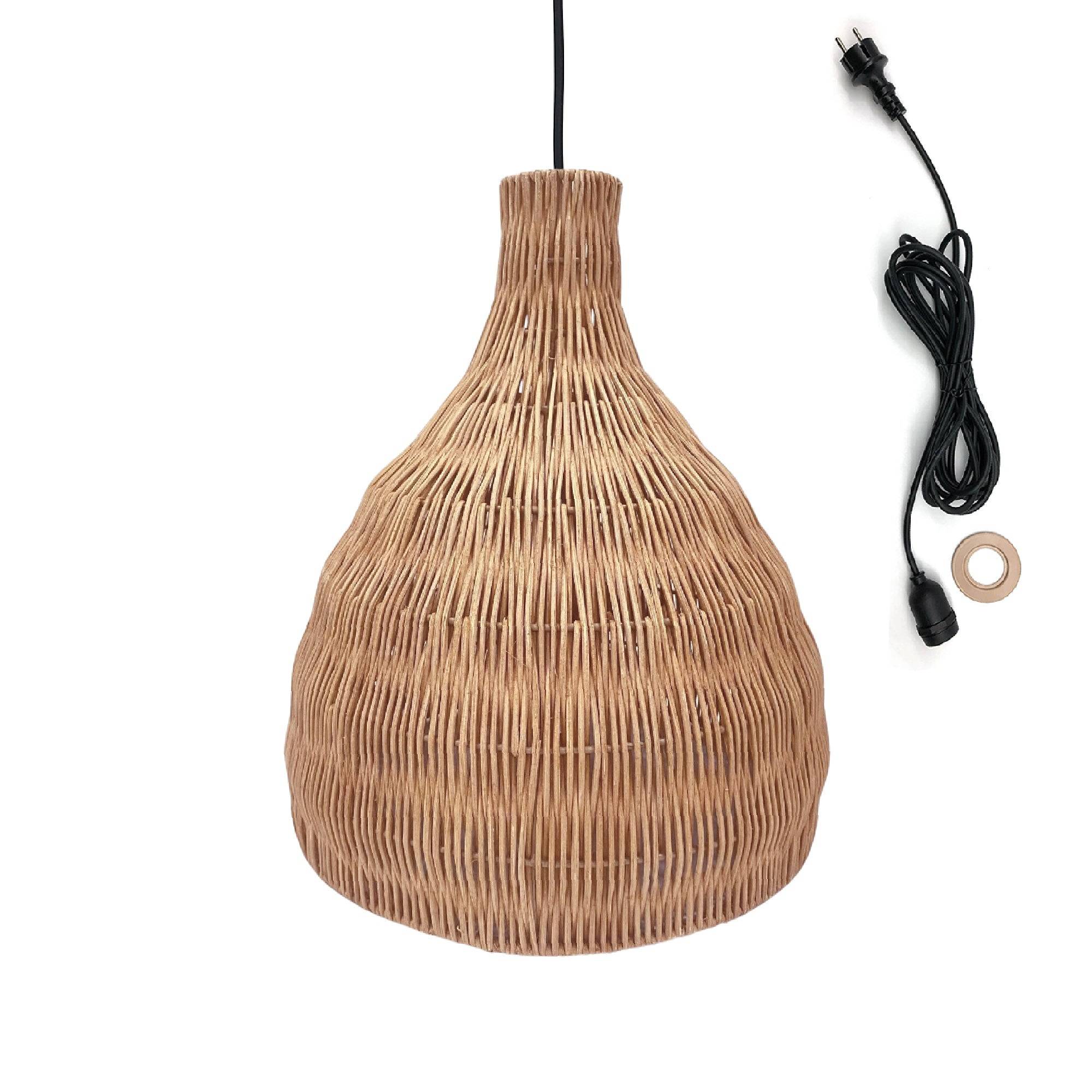Lumisky - Suspension Extérieure Rotin Beige H38cm Câble 5m - Imagen 1