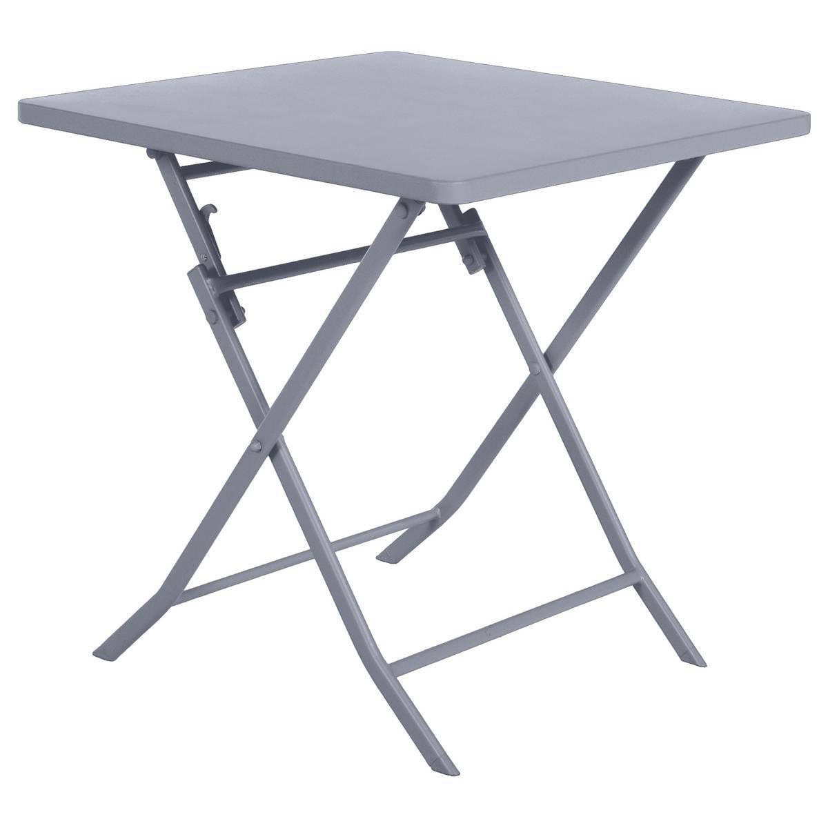 Hesperide - Table de jardin pliante carrée "Greensboro" gris quartz 2 places en acier traité époxy Hespéride - Imagen 1