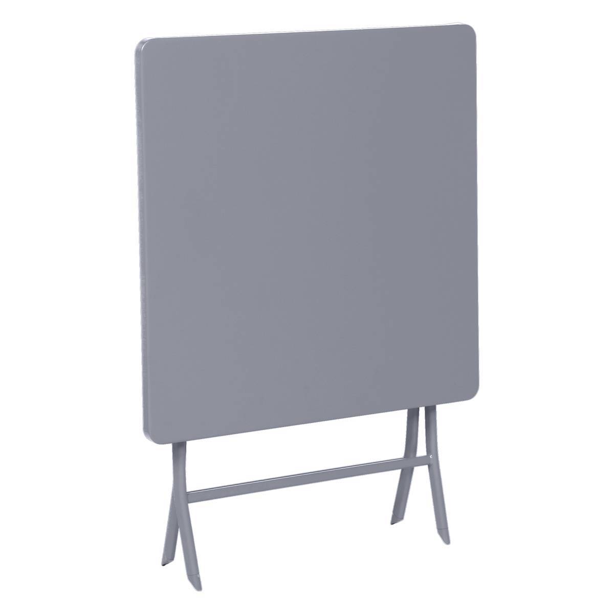 Hesperide - Table de jardin pliante carrée "Greensboro" gris quartz 2 places en acier traité époxy Hespéride - Imagen 4