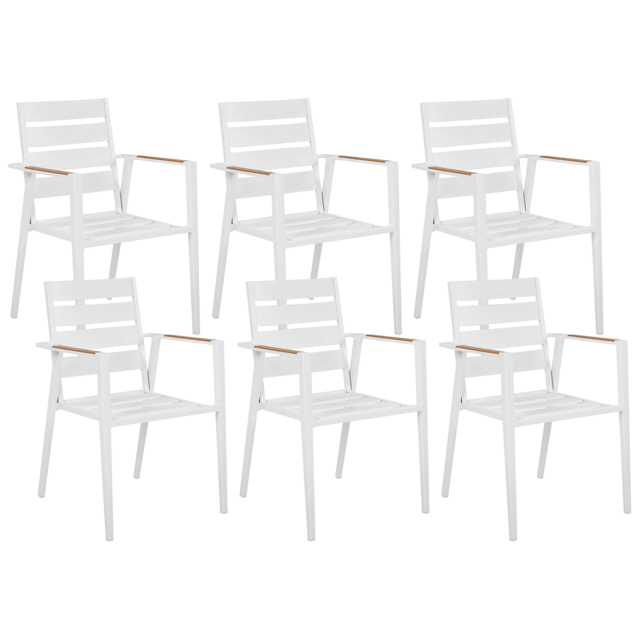 Beliani - Set de salle à manger, 6 Personnes Aluminium Blanc/gris VALCANETTO/TAVIANO - Beliani - Imagen 9
