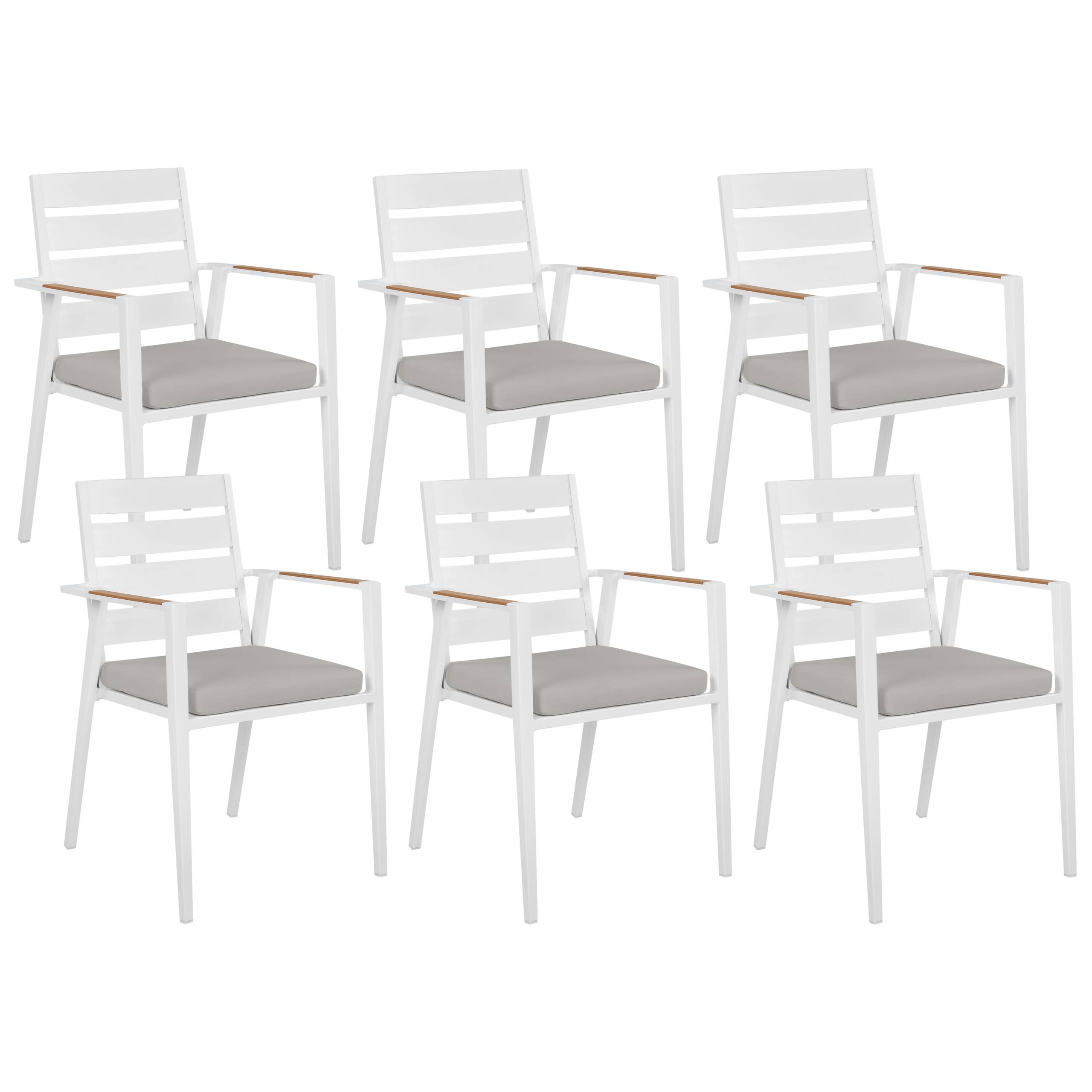 Beliani - Set de salle à manger, 6 Personnes Aluminium Blanc/gris VALCANETTO/TAVIANO - Beliani - Imagen 8