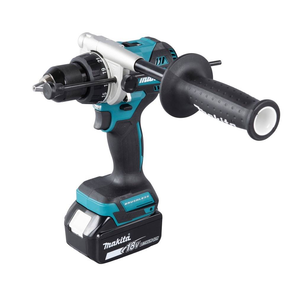 Makita - Perceuse visseuse à percussion LXT - Ø 13 mm - MAKITA - Avec 2 batteries 5 Ah + chargeur rapide + coffret Makpac - DHP492RTJ - Image 1