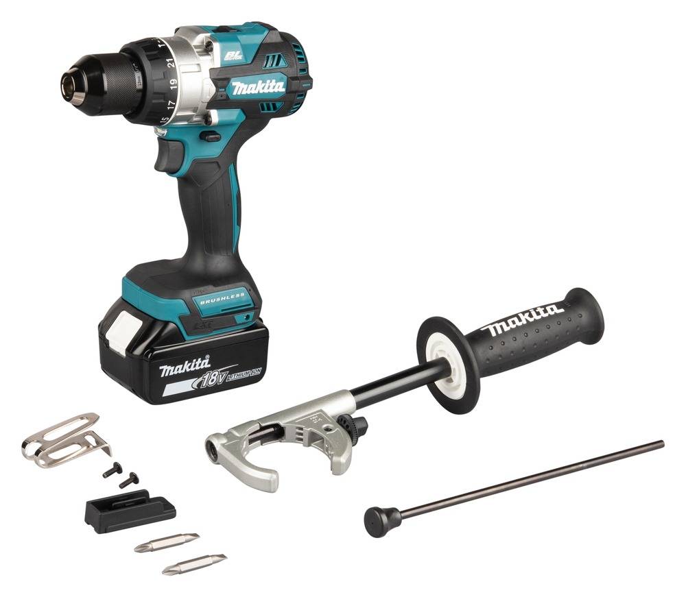 Makita - Perceuse visseuse à percussion LXT - Ø 13 mm - MAKITA - Avec 2 batteries 5 Ah + chargeur rapide + coffret Makpac - DHP492RTJ - Image 7