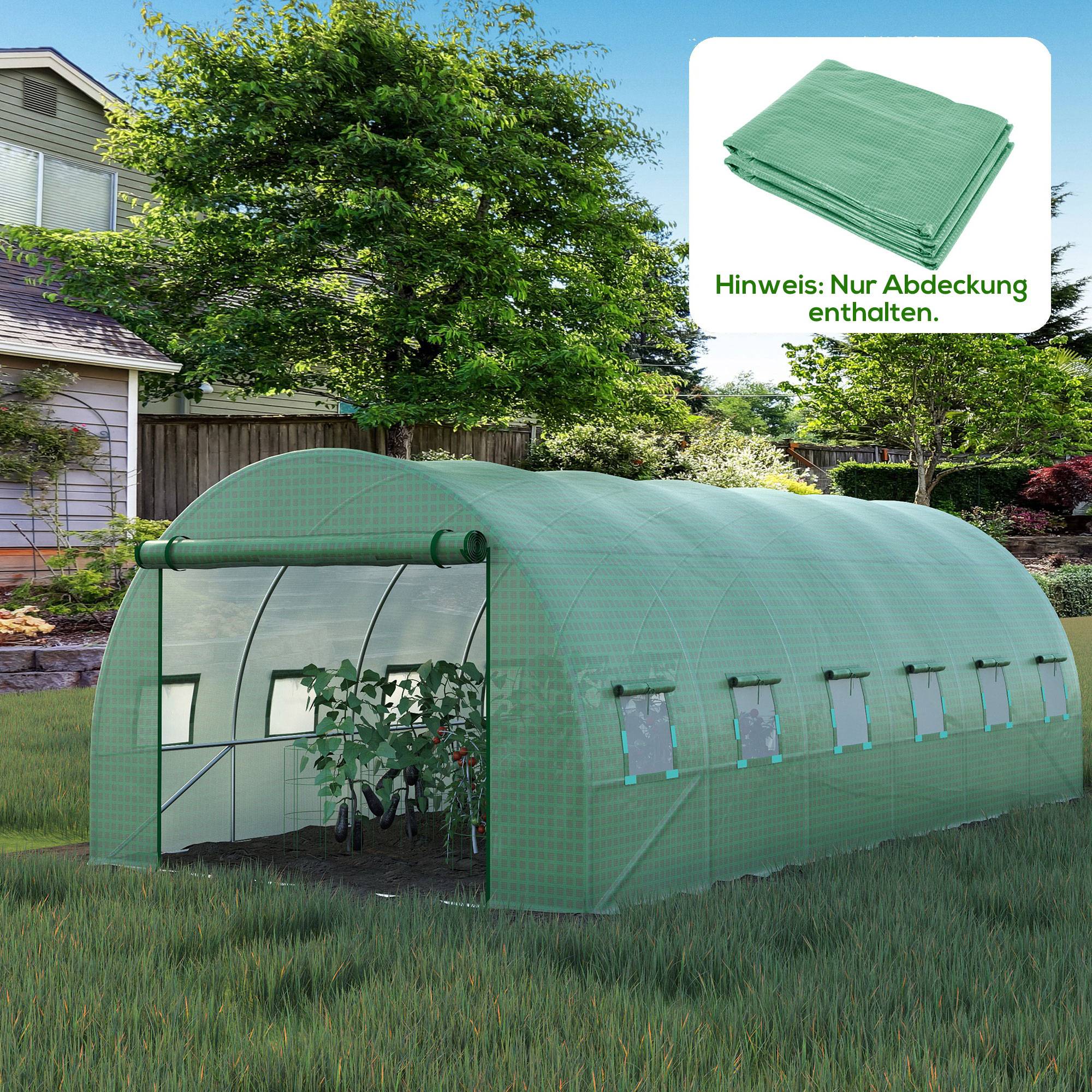 Sans Marque - Film protection serre 3x6m polyéthylène imperméable porte enroulable 12 fenêtres UV vert - Image 4
