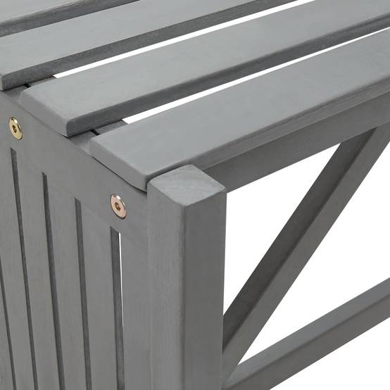 Banc d'angle de jardin - Banc d'extérieur - Banquette et jardinière 117 cm bois d'acacia gris - Image 6