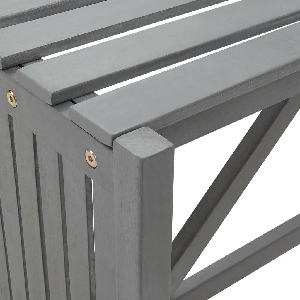 Banc d'angle de jardin - Banc d'extérieur - Banquette et jardinière 117 cm bois d'acacia gris - Image 6
