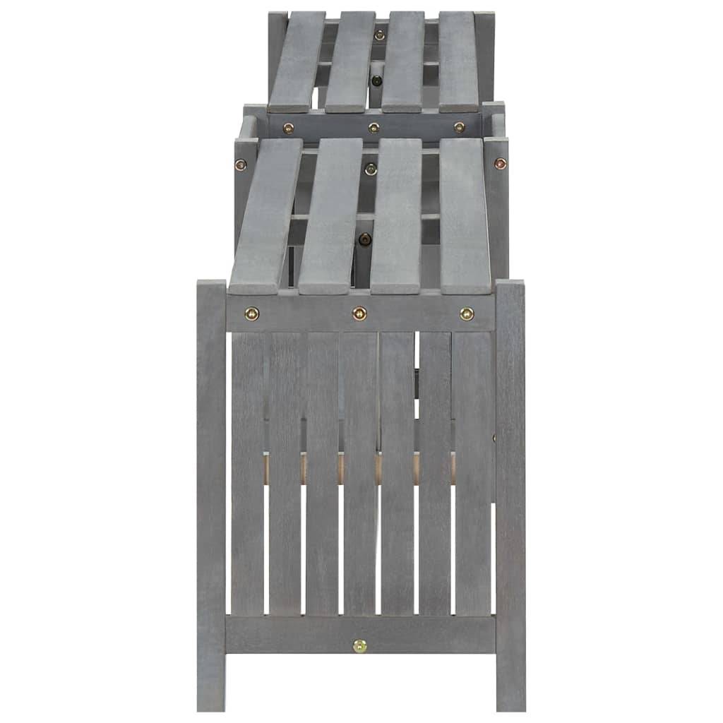 Banc d'angle de jardin - Banc d'extérieur - Banquette et jardinière 117 cm bois d'acacia gris - Image 5