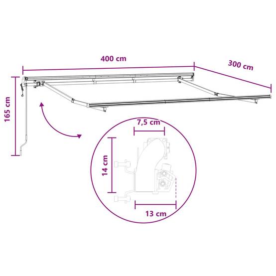 ComfortXL - Store banne motorisé aluminium pour terrasse protection gris clair 4x3m - ComfortXL Outdoor Living - Image 8
