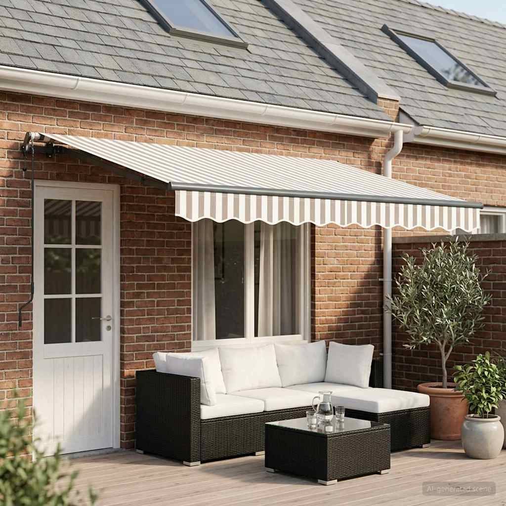 ComfortXL - Store banne motorisé aluminium pour terrasse protection gris clair 4x3m - ComfortXL Outdoor Living