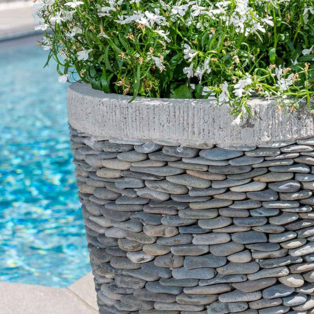Wanda COLLECTION - Pot bac jardinière conique galet 50cm - Image 5