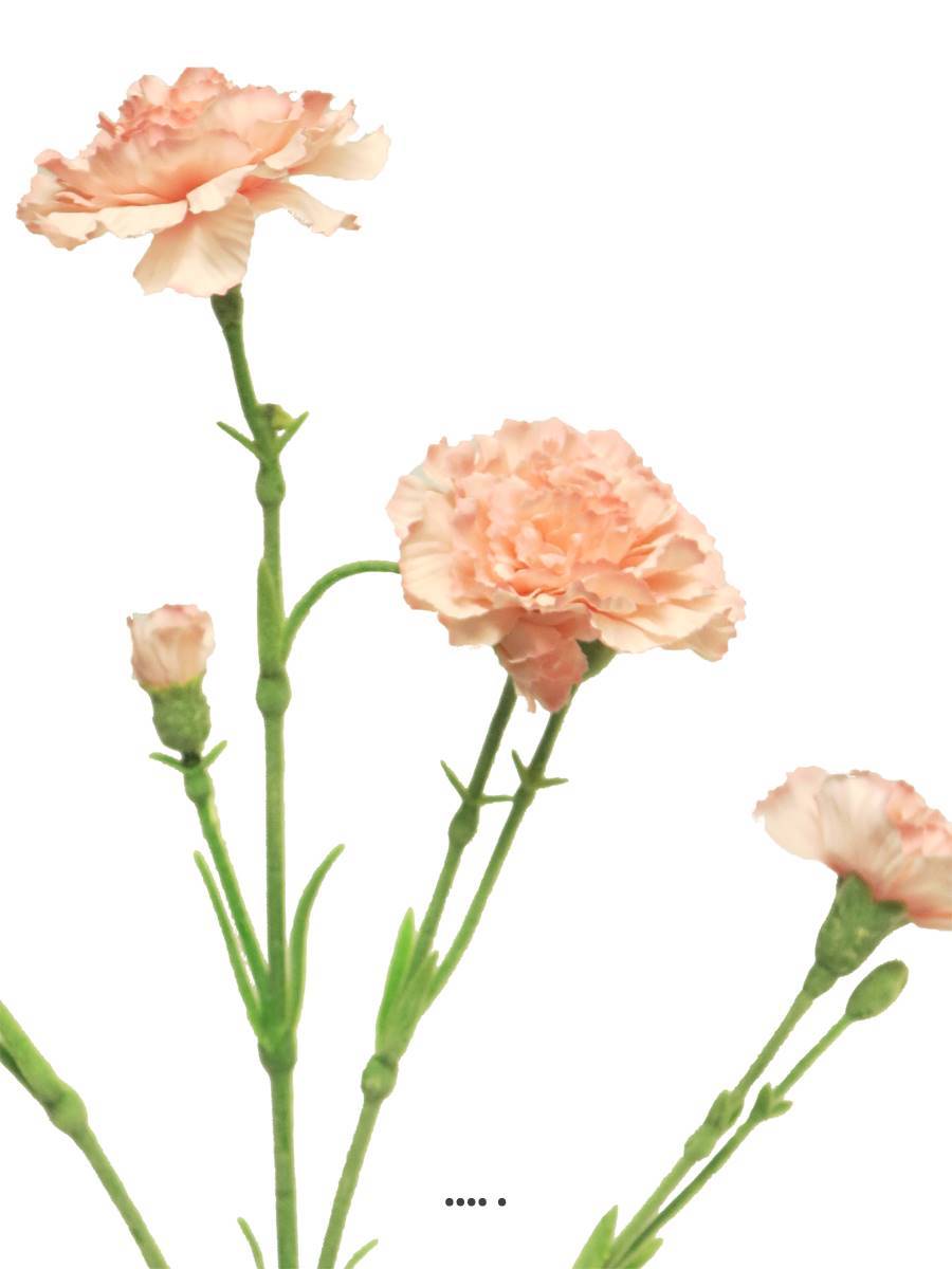 Artificielles - Oeillet artificiel en tige, 4 ramures, H 62 cm Rose pâle - BEST - couleur: Rose pâle - Imagen 4