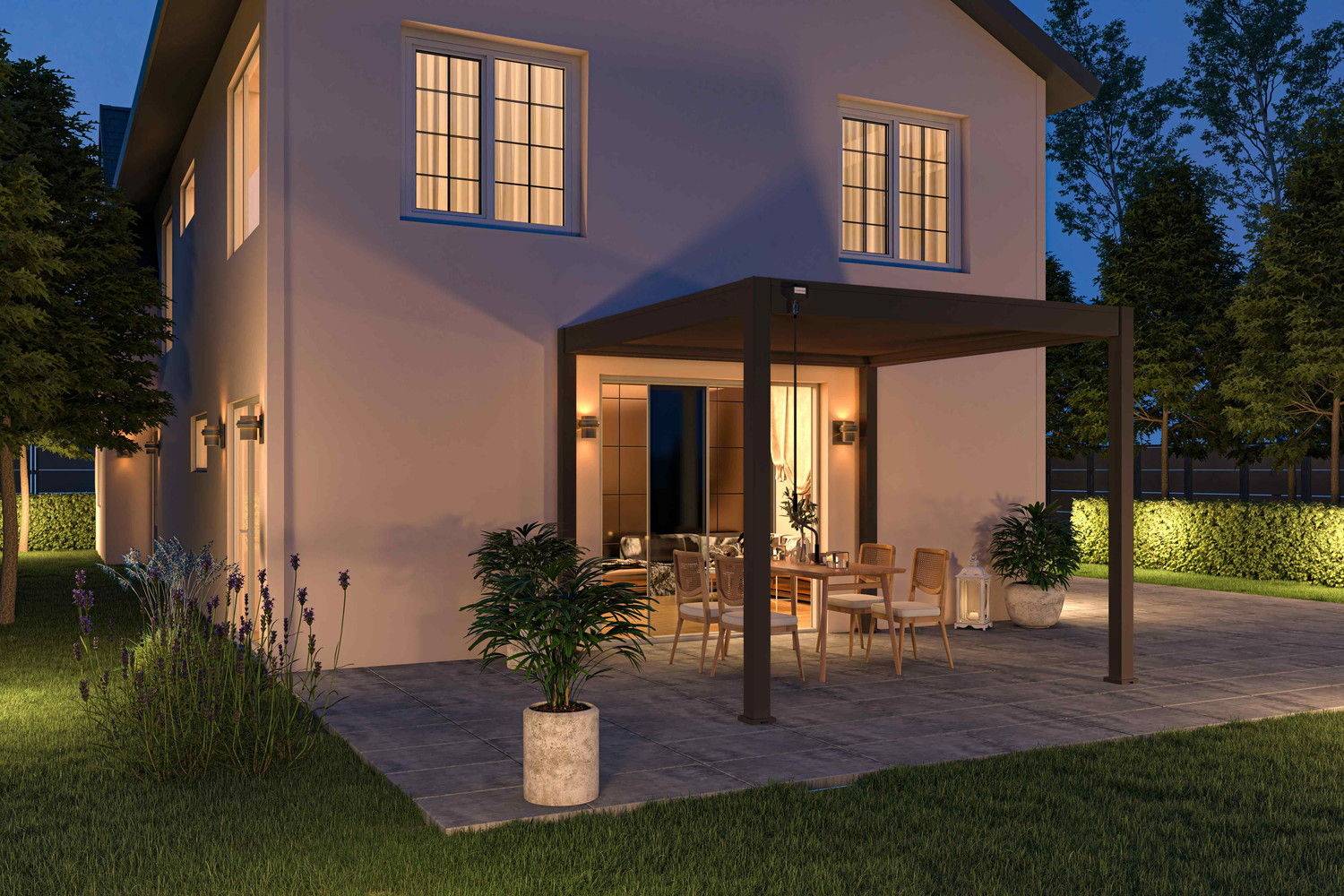 Ombrea - Pergola bioclimatique autoportante anthracite - 300 x 300 x H. 258 cm Ombréa - Image 4