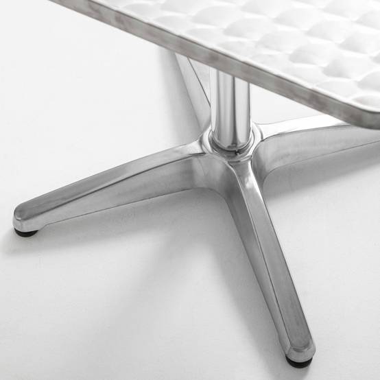 Oviala - Table carrée en aluminium gris Brixton - Oviala - Imagen 5