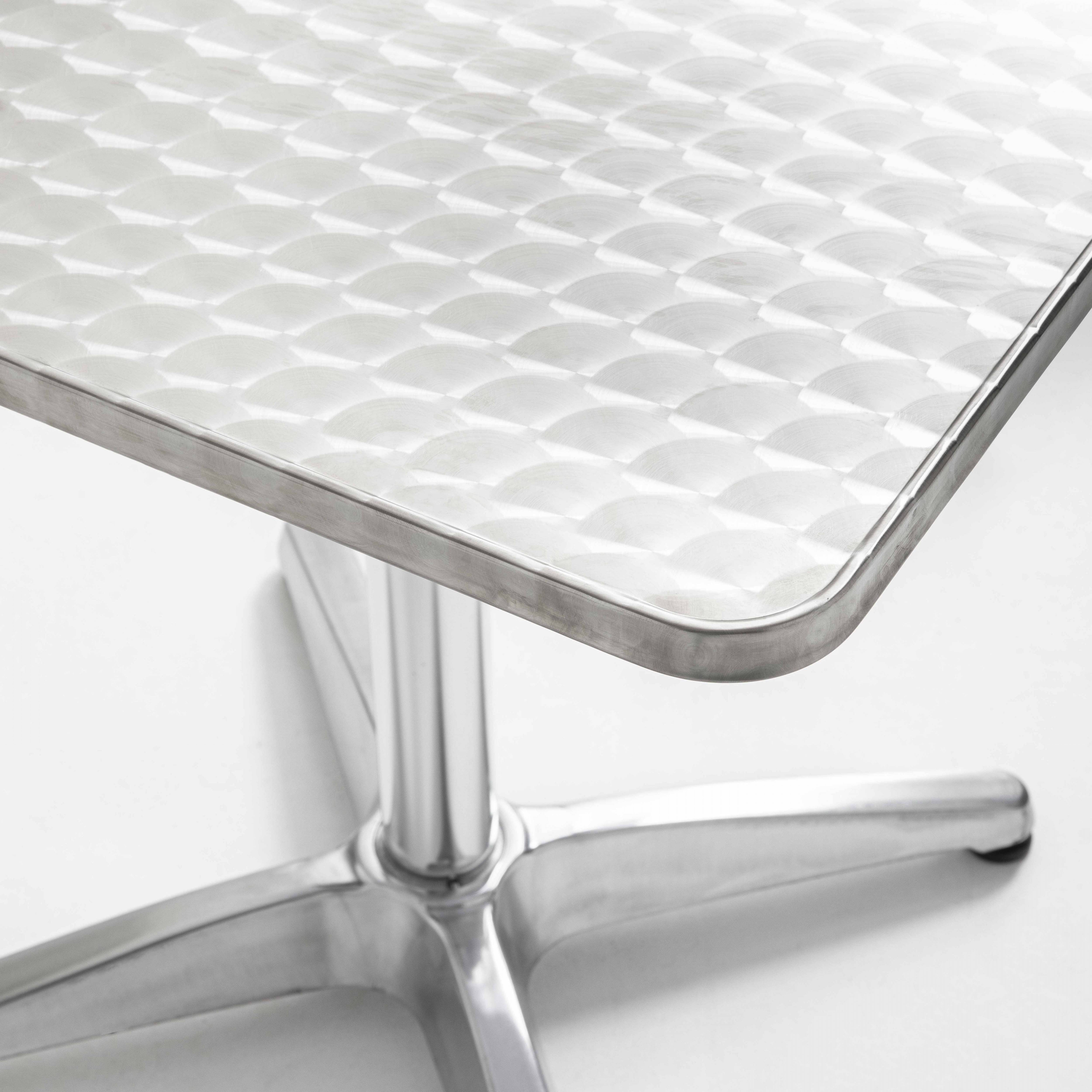Oviala - Table carrée en aluminium gris Brixton - Oviala - Imagen 3