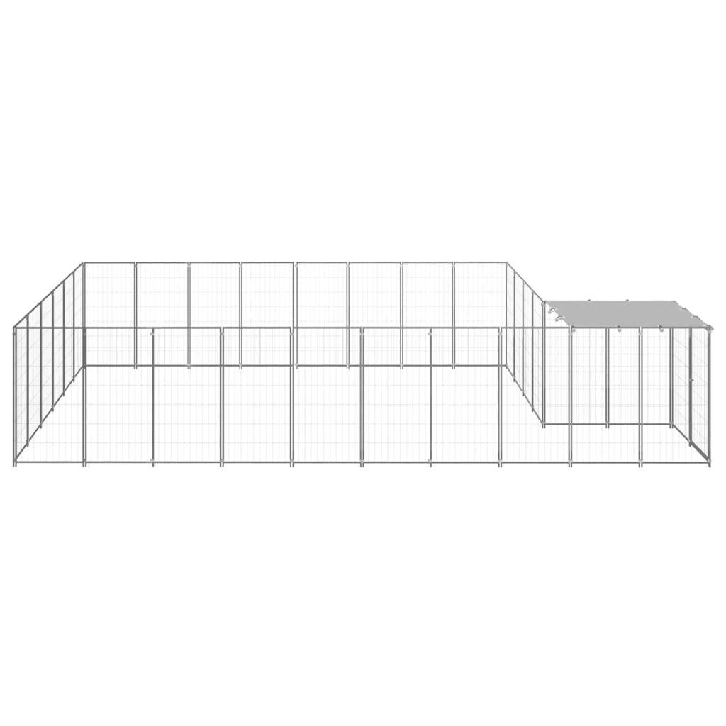 Helloshop26 - Chenil extérieur cage enclos parc animaux chien argenté 15,73 m² acier - Imagen 4