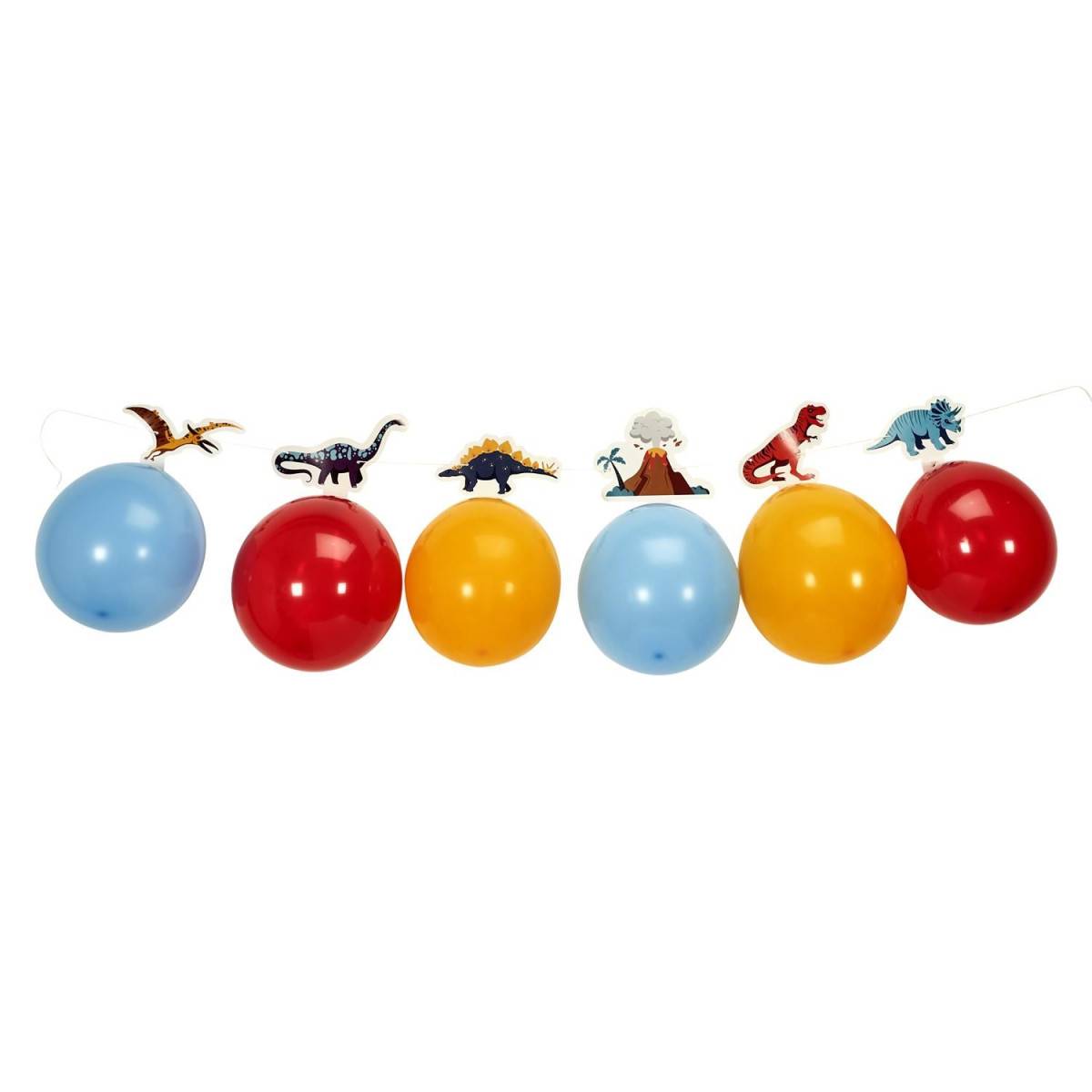 Party Time - Guirlande de Ballons "Dinosaure" 25cm Multicolore - Image 1