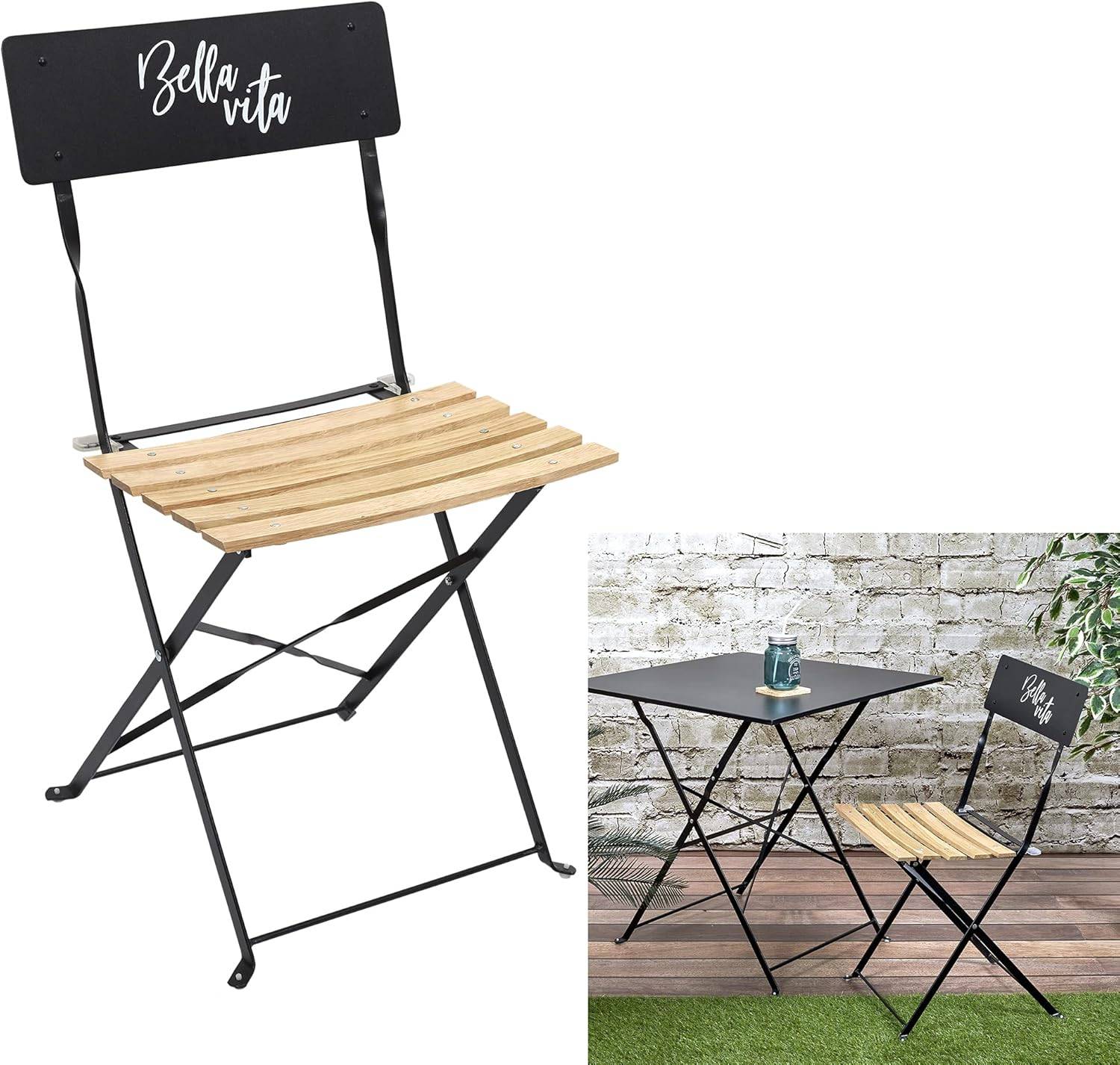 The Home Deco Factory - Chaise de jardin pliante Bella Vita - Imagen 6