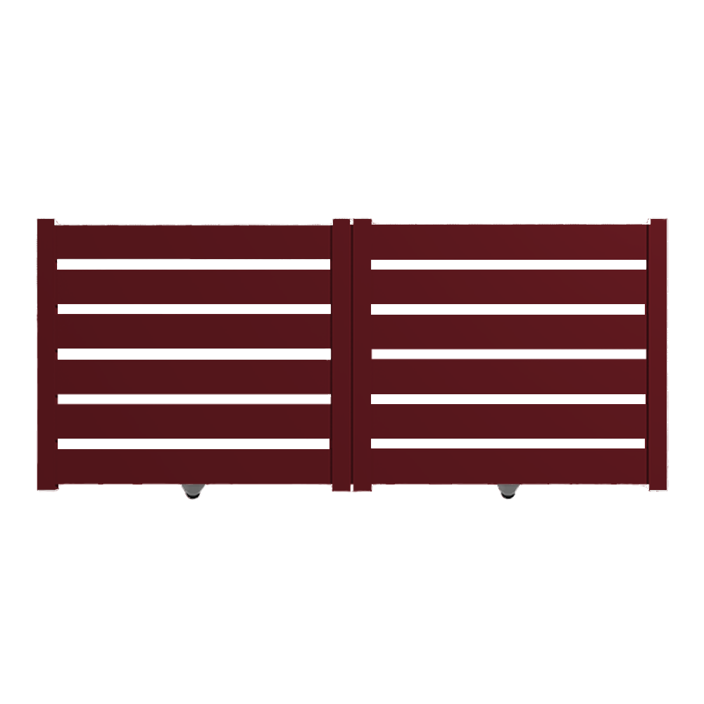 Portail Packit - Portail alu coulissant SAH en kit dim. L.4000 (entre piliers) X H.1500 mm  Rouge (RAL 3004)