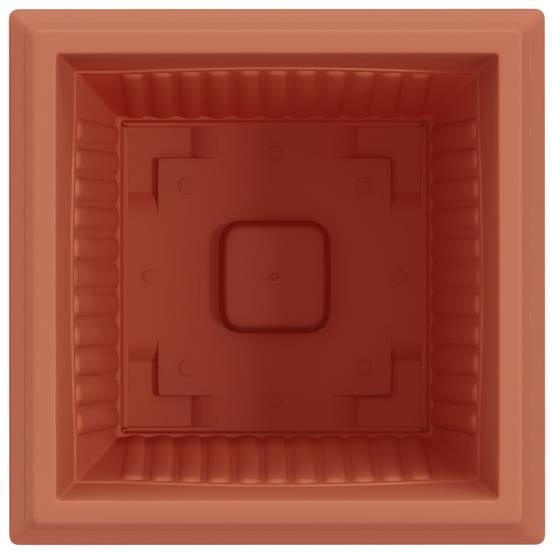 Lot de 6 Grands Pots de Fleurs Carrés Plastique pour Jardin Drainage 43x43x33,5 cm Rouge Brique - ComfortXL Outdoor Living - Image 7