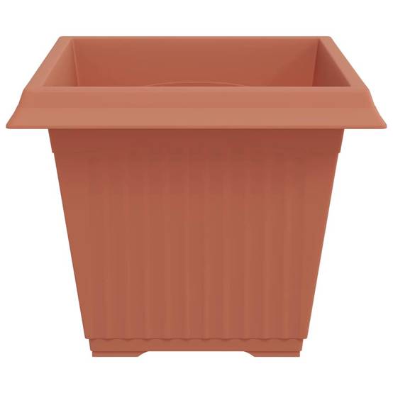 Lot de 6 Grands Pots de Fleurs Carrés Plastique pour Jardin Drainage 43x43x33,5 cm Rouge Brique - ComfortXL Outdoor Living - Image 6
