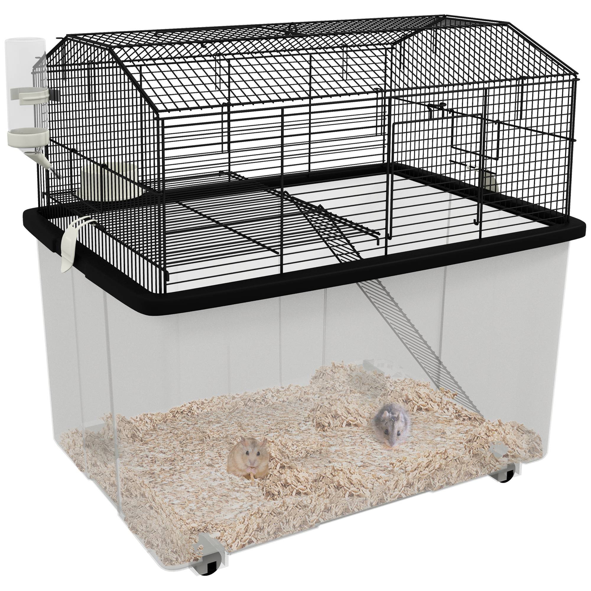 Cage pour hamster acier noir 57 x 43 x 57 cm - PANGIVO - Image 1