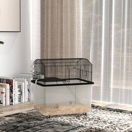 Cage pour hamster acier noir 57 x 43 x 57 cm - PANGIVO - Image 3
