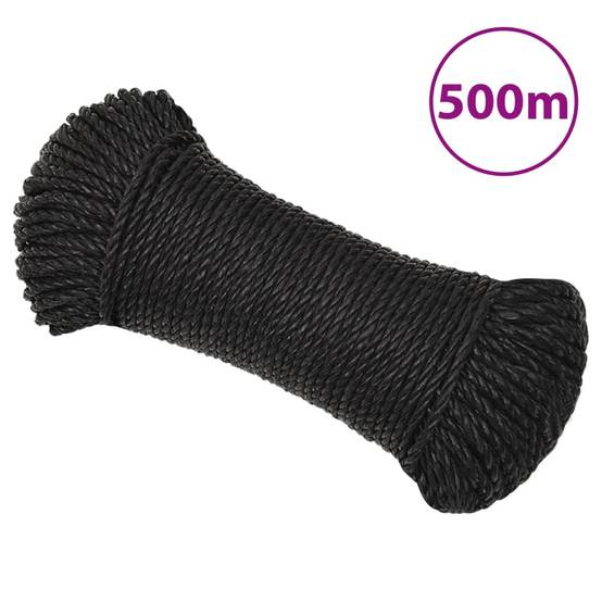 Corde de travail Noir 3 mm 500 m polypropylène Maison Chic - Image 2