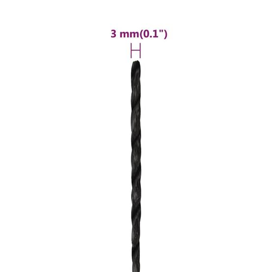 Corde de travail Noir 3 mm 500 m polypropylène Maison Chic - Image 6