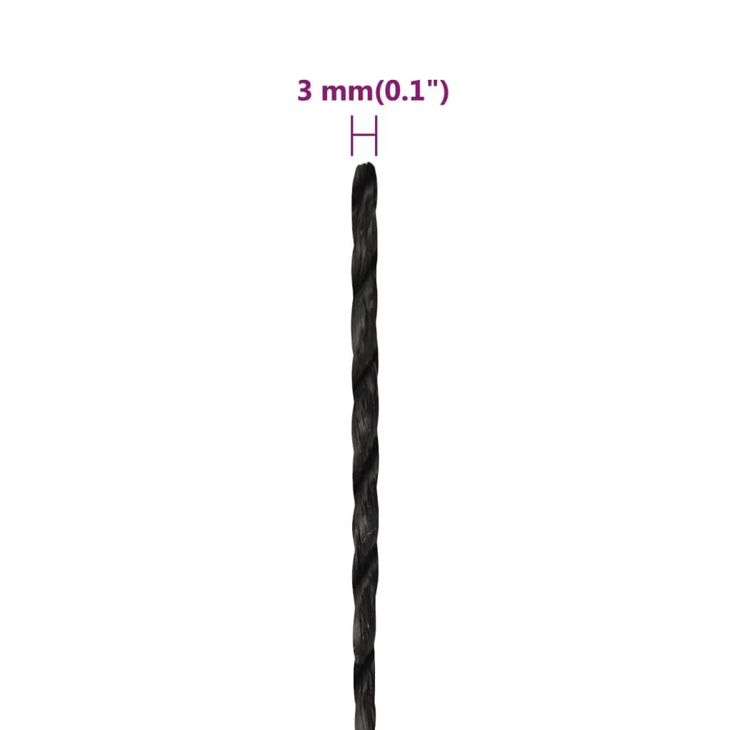 Corde de travail Noir 3 mm 500 m polypropylène Maison Chic - Image 6