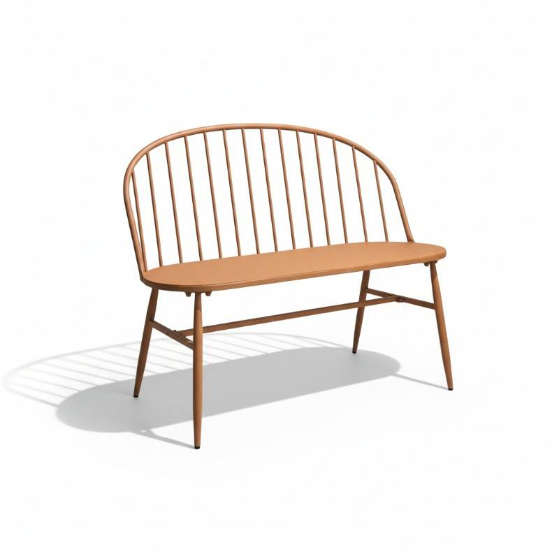 La Grande Prairie - Banc de jardin fer rouille Love 100x50x86cm