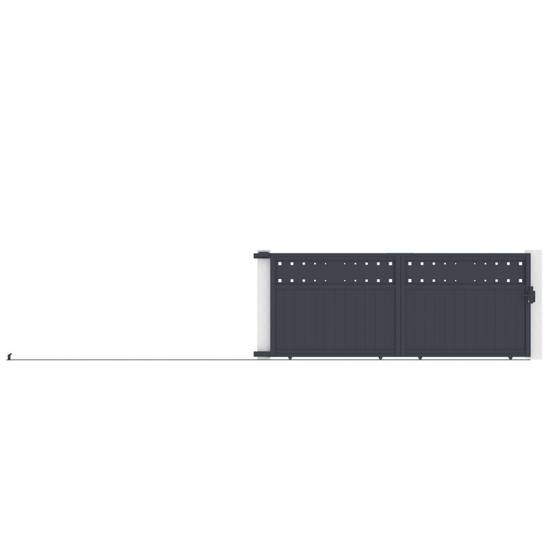 Portail coulissant aluminium 400x158 cm anthracite design moderne X-Metal - Image 6