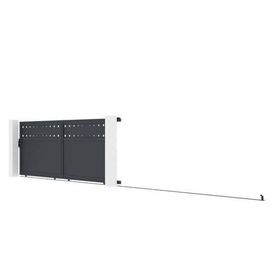 Portail coulissant aluminium 400x158 cm anthracite design moderne X-Metal - Image 5