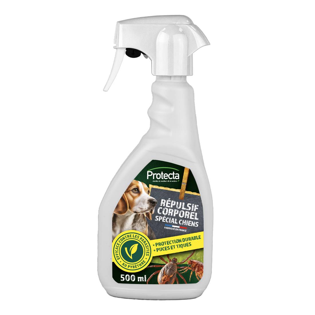Protecta - Répulsif Tiques et Puces spécial chiens PAE - 500 ml