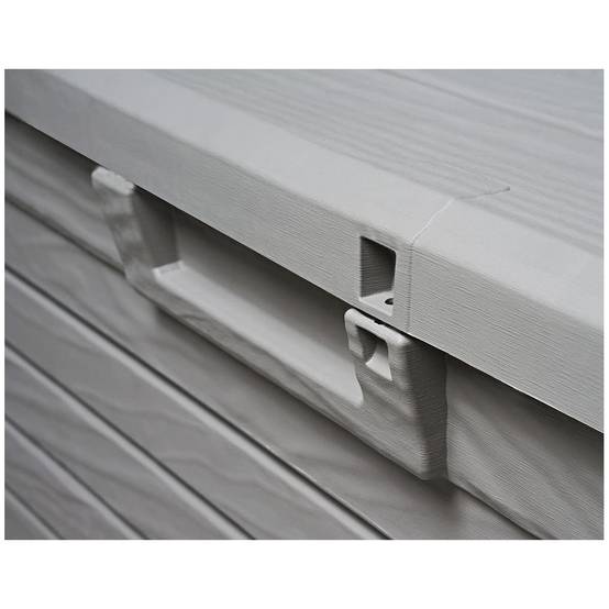Coffre de Jardin Résine 550 Litres GRIS Effet bois FLORIDA 147 x 72 x 60 cm Haute résistance UV TOOMAX - Imagen 3