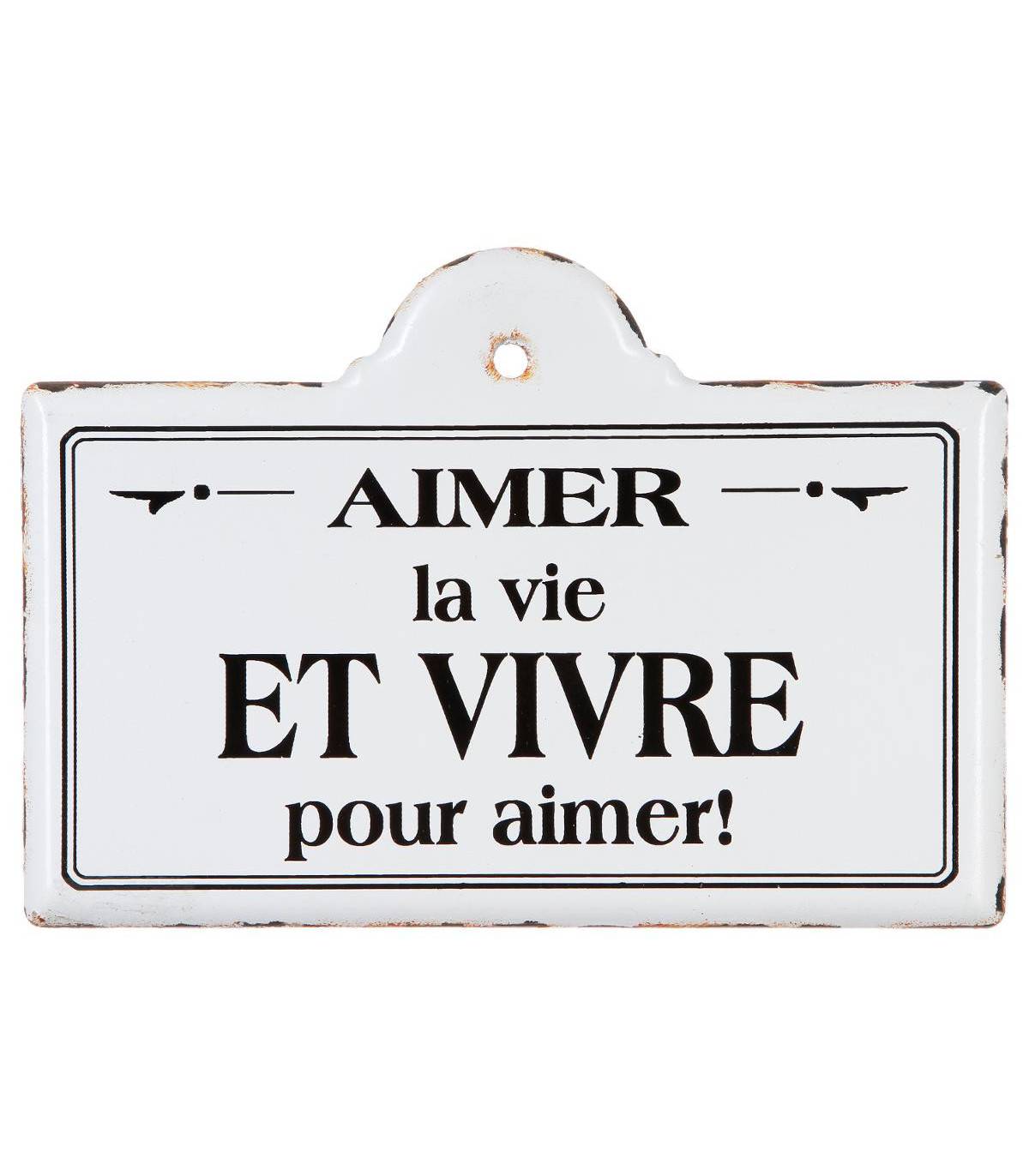 Plaque décorative en métal Rétro et Vintage avec Citation 25.5 x 17.5 cm