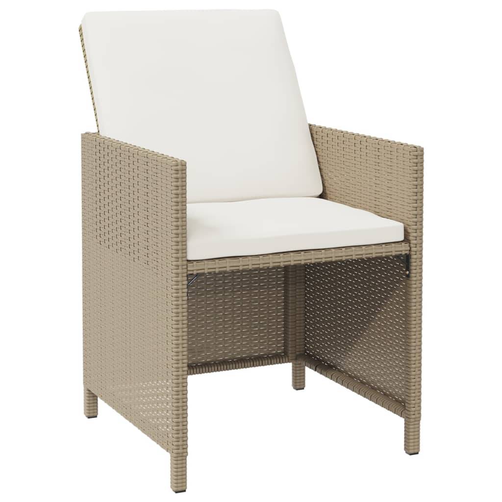 Maison Chic - Ensemble de 5 pcs table de jardin et chaises avec coussins - mobilier de jardin Poly rotin Beige-JU2827 - Image 4