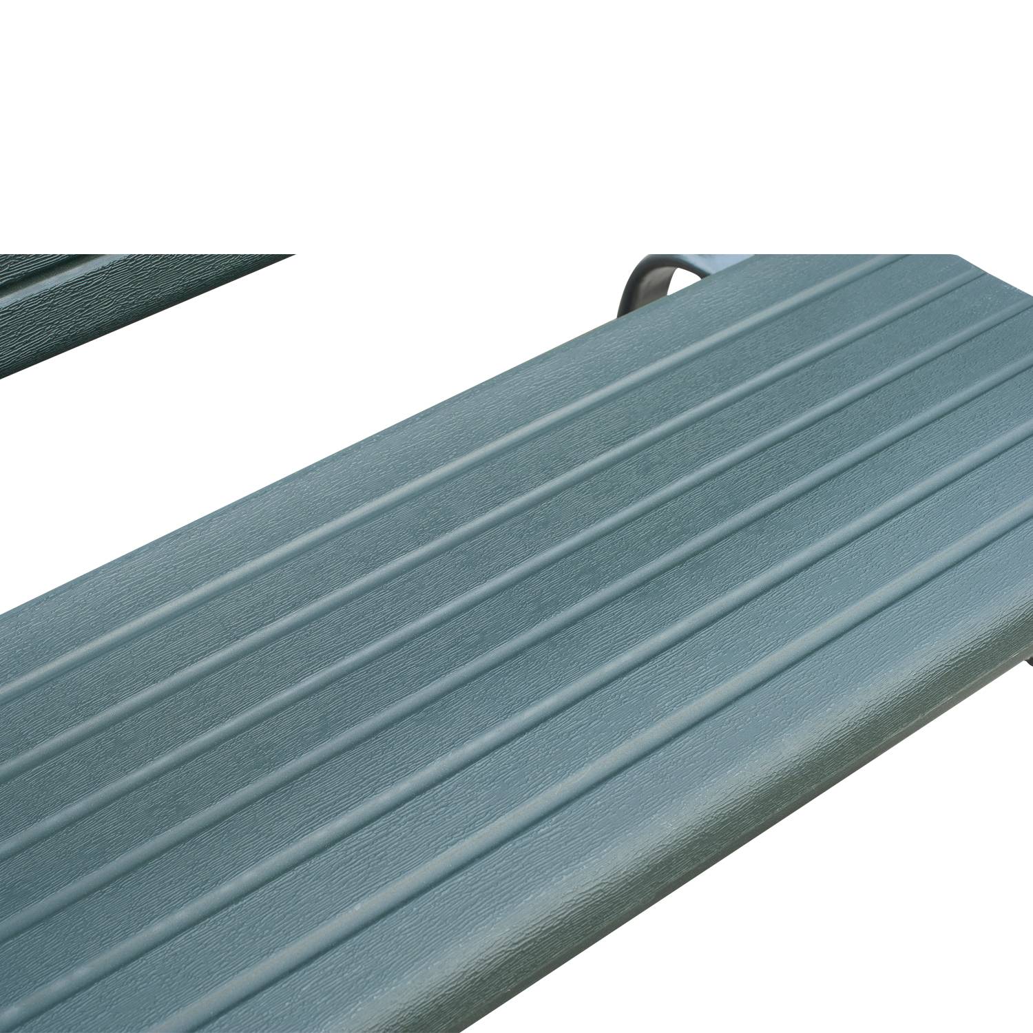 Outsunny - Banc à bascule de jardin 2 places - accoudoirs, assise, dossier ergonomique - métal époxy HDPE effet grain bois vert fougère - Outsunny - Imagen 7