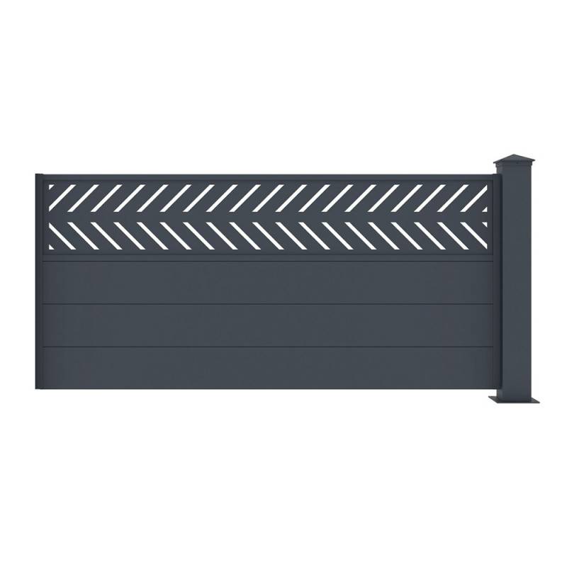 X-Metal - Clôture aluminium anthracite 190x89 cm avec poteau X-Metal Fancy Grow