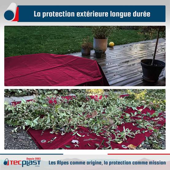 Bâche Jardin 3x5 m LP506JD Rouge Bordeaux - Garantie 5 ans - Bâche PVC étanche - Résistance Anti-UV TECPLAST - Imagen 2