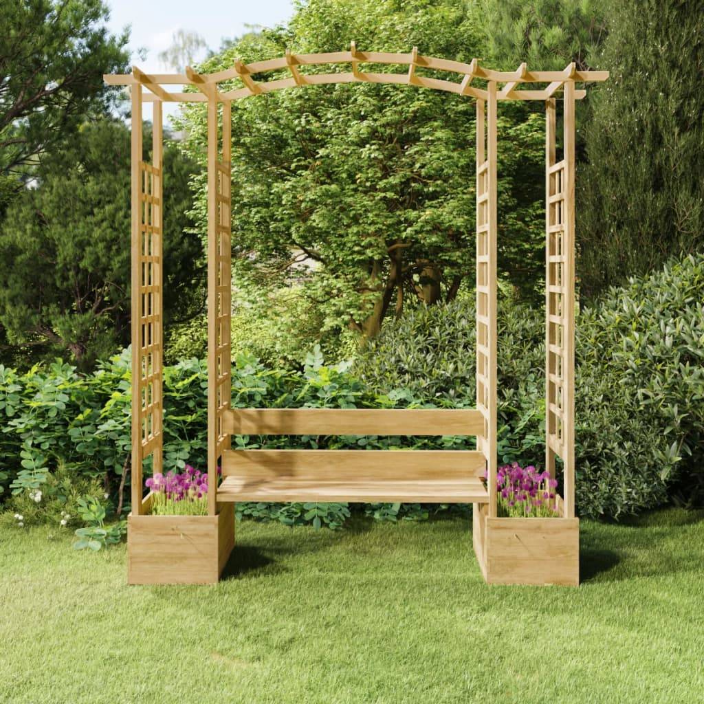 Vidaxl - Pergola de jardin avec banc et jardinières Bois de pin imprégné vidaXL 318566 - Imagen 1