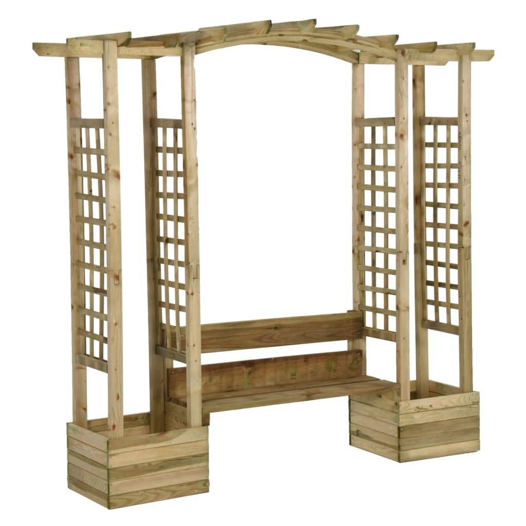 Vidaxl - Pergola de jardin avec banc et jardinières Bois de pin imprégné vidaXL 318566 - Imagen 2