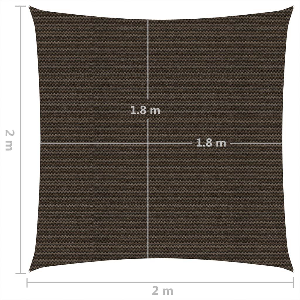 Helloshop26 - Voile d'ombrage 160 g/m² 2 x 2 m PEHD marron - Imagen 6