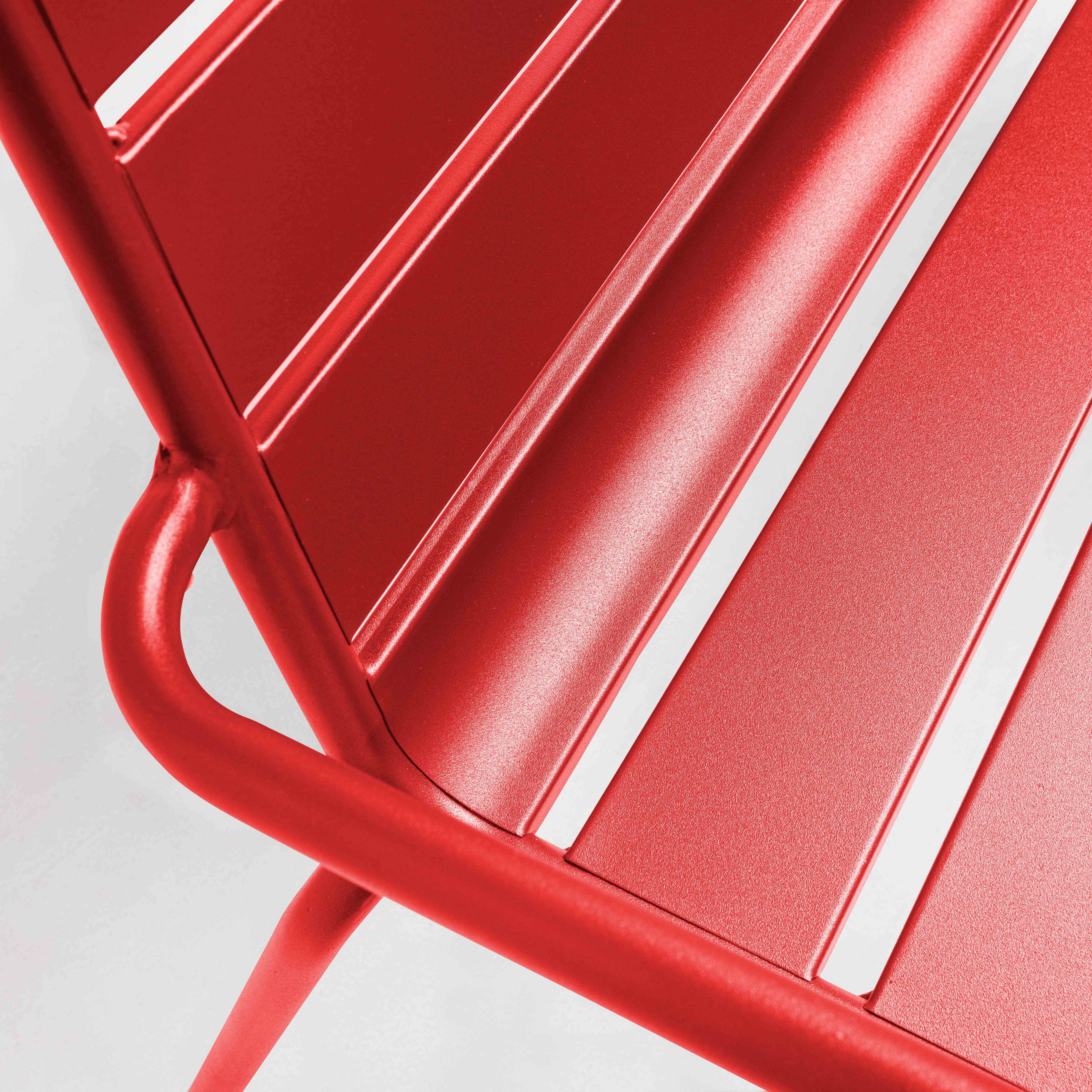 Oviala - Banc de jardin en métal rouge Palavas - Oviala - Imagen 4