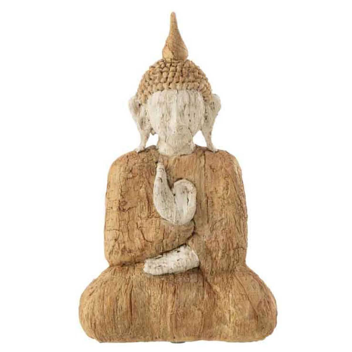 Statuette Déco "Bouddha Assis" 26cm Beige - Image 1