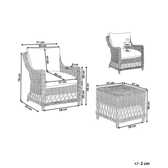 Fauteuil Rotin Naturel RIBOLLA - Beliani - Image 2