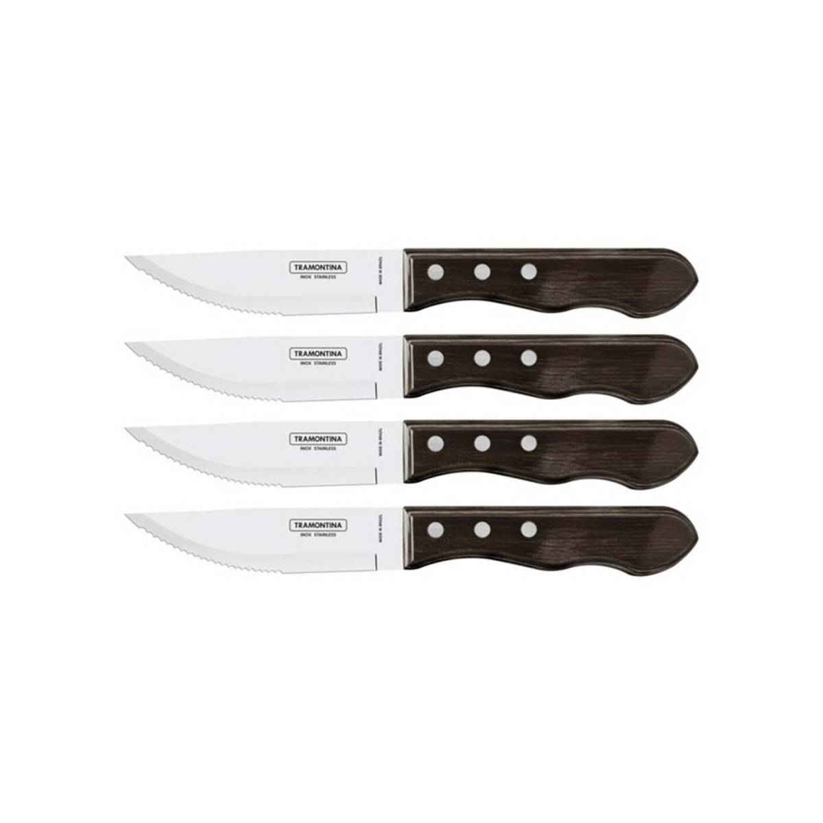 Couteaux à steak Jumbo en inox et bois (Lot de 4) - Imagen 1