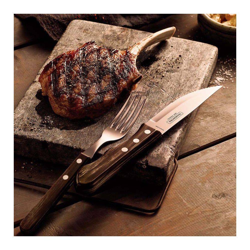 Couteaux à steak Jumbo en inox et bois (Lot de 4) - Imagen 2